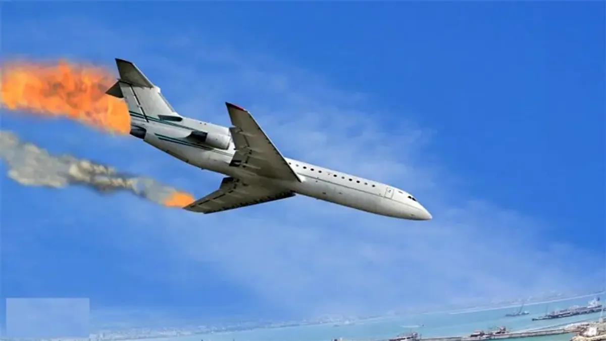 هواپیمای بوئینگ در کیش آتش گرفت | وضعیت عجیب و نگران کننده هواپیما در آسمان کیش +ویدئو