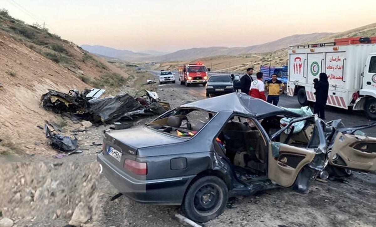 تصادف مرگبار در سمنان با 9 کشته| برخورد 2 خودرو پژو با یک سوناتا منجر به آتش سوزی و مرگ سرنشینان شد